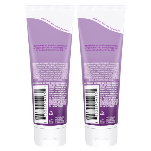 Lume Whole Body Deodorant - Invisible Cream Tube - 72 Hour Odor Control - Aluminum Free, Baking Soda Free, Skin Safe - 3.0 ounce (Pack of 2) (Lavender Sage)