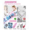 20000RPM Electric Nail Drill Portable Nail File Drill Set for Acrylic Gel Nails, Professional Nail Drill Machine for Nail Polish Remover with the Function of Storing Manicure Accessories，Purple