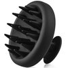 BEAUTLOHAS. Silicone Scalp Massager Shampoo Brush, Shower Scalp Scrubber with Soft Bristles, Scalp Brush for Hair Growth & Dandruff Treatment, Wet Dry Hair Massager for All Hair Types of Women (Black)