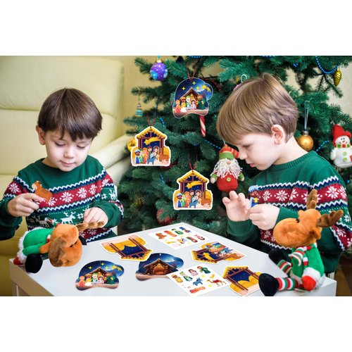 WhatSign Nativity Crafts for Kids 24PCS Make a Nativity Scene Stickers Ornament Crafts DIY Nativity Stickers Religious Christian Sunday School Gifts Christmas Crafts for Kids Classroom Party Favors