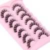 False Lashes Natural Look Fake Eyelashes Wispy Cat Eye Lashes Clear Band False Eyelashes 16MM Faux Mink Lashes Pack 7 Pairs by Ruairie