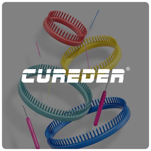 cureder Round Knitting Looms Set- Set of 4 Plastic Looms Knitting with 2 Knitting Yarn Loom Needle and 2 Plastic Loom Pick, Fit Craft Kit Tool for Giveaways Souvenirs, Gifts