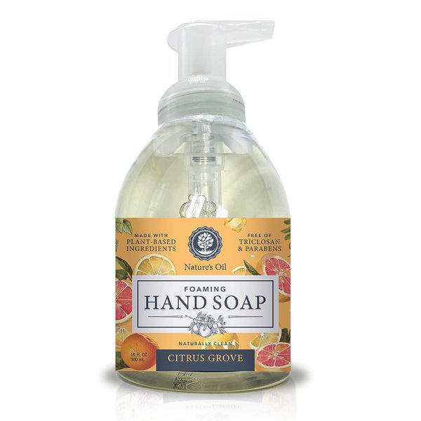 Nature's Oil Foaming Hand Soap, Citrus Grove, 10 Fluid Ounces (Single Unit)