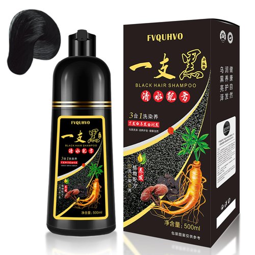Fedulili Black Hair Dye Shampoo 3 in 1, 15 Minutes Gray Reducing 4 Weeks Lasting Colors Hair, Shampoo Hair Dye for Women, Hair Coloring Shampoo At Home, 16.9 FL OZ