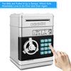 Renvdsa Electronic Password Piggy Bank Cash Coin Can Auto Scroll Paper Money Saving Box Toy for 6 7 8 9 10 11 12 Years Old Kids Gifts (Silvery)