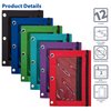 Better Office Products 3 Ring Pencil Pouch, 12 Pack, with Mesh Window, 2 Compartments, Assorted Colors