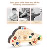 HOOLYUK Busy Board for 3+ Year Old Toddler, Wooden Car Sensory Toy for Autistic Children with LED Light Switches and Toggle Switch, Portable Fidget Toy Great for Travel