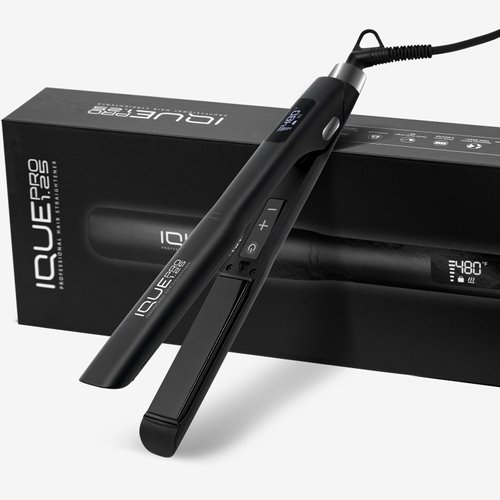 IQUE Hair Straightener and Curler 2 in 1 Flat Iron Hair Straightener Hair Styling Tools – Titanium Flat Iron with Ionic Function, Adjustable Temperature – LCD Display Hair Curling Iron (1.25)
