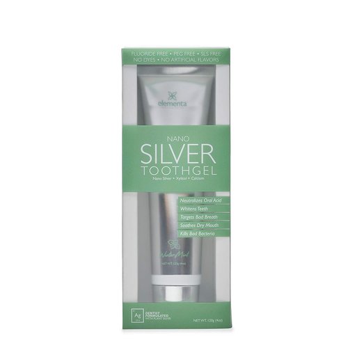 Elementa Silver TOOTHGEL Wintermint Flavor | Nano Silver 5 in 1 Teeth Whitening Gel 4 Fl oz | Dentist Formulated All Natural | Professional Whitening Toothgel | Kills Bacteria | Whitens Teeth