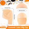 QUACOWW 4 Packs Halloween Makeup Latex Bald Caps with 4 Nylon Wig Caps, Makeup Professional Bald Cap for Halloween Party Adult Costume Accessories