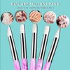 BQAN 5Pcs Nail Art Silicone Pens Acrylic Handle Gel Nail Art Carving Drawing Brushes