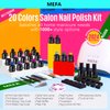 MEFA 34 Pcs Gel Nail Polish Kit with U V Light 48W, 20 Colors All Seasons Collection Nude Pink Red Gel Nail Polish Set with Base and Matte/Glossy Top Coat Nail Art Manicure Tools DIY Salon Home