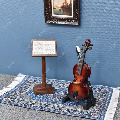 iLAND Miniature Dollhouse Accessories Vintage of Carpet for Dollhouse Furniture on 1/12 Scale and 3” - 12” Dolls, Woven Dollhouse Rugs 6” x 3.8”(2pcs Brilliance)