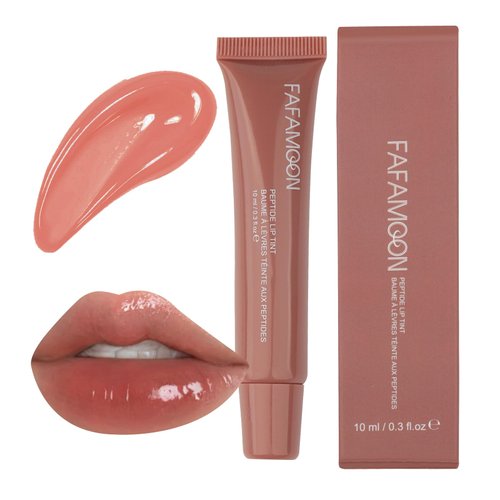 Peptide Infused Lip Oil, Glossy Lip Glow Oil with Nourishmax Jojoba Oil, Hydrating Tinted Lip Oil, Long-Lasting, Waterproof, Revitalizing for Dry Lips. (03# LOVE)