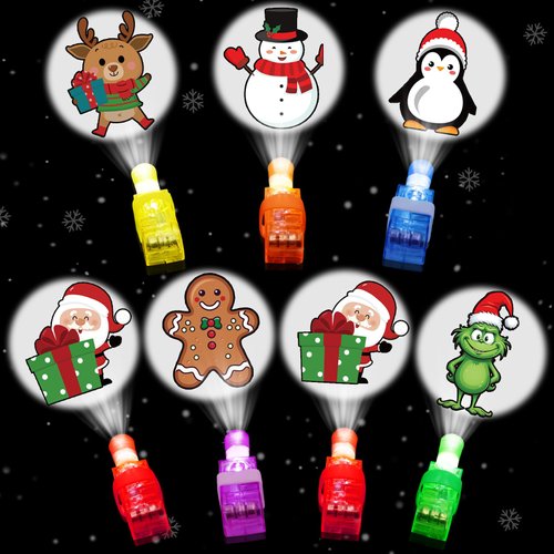 Dr.BeTree Christmas Party Favors for Kids,36PCS Christmas LED Light Up Finger Lights Toys Stocking Stuffers Glow In The Dark Toy Favors Bulk for Christmas Party Classroom Prizes Party Supplies Gifts