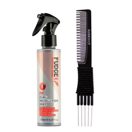 yper Fudge Professional Prep Curl Revolution Mist (5.07 oz) with Teasing Comb Pack of 1
