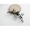 BERYUAN Women Rhinestone Onyx Black Teardrop Small Hair Comb Bridal Wedding Hair Accessory Crystal Gift for Her Party Headpiece