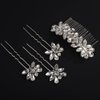 Rumtock Crystal Beads Sparkle Hair Pieces Set Comb and Pins Jewelry Wedding Handmade Hair Accessories for Brides