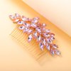Teyglen Crystal Bride Wedding Hair Comb Full Rhinestone Side Comb Bridal Red Green Black Purple Crystal Hair Pieces Hair Accessories for Bride Women Girl (Purple)