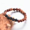 Mystiqs Lava Rock and Dark Wood Beaded Bracelet Essential Oil Diffuser for Men,Women Aromatherapy Ideal for Anti-Stress or Anti-Anxiety
