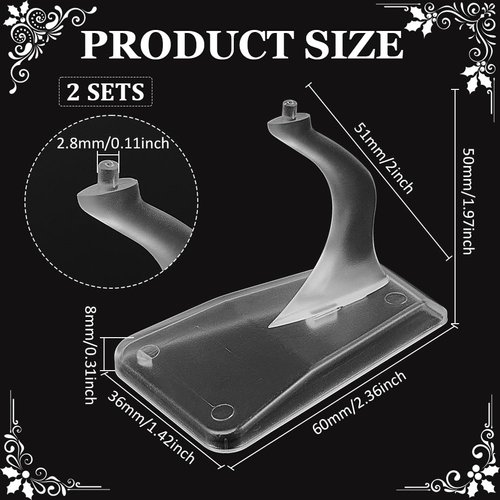 FINGERINSPIRE 2 PCS Mini Model Airplane Holder 1:400 Scale, 1.4x2.4x2.0inches Model Plane Display Stand, Clear Plastic Aircraft Display Stand for Aircraft Models Displaying