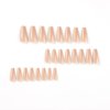 RikView Coffin Press on Nails Long Fake Nails Nude Nails for Women Full Cover Nails 24 PCs/Set