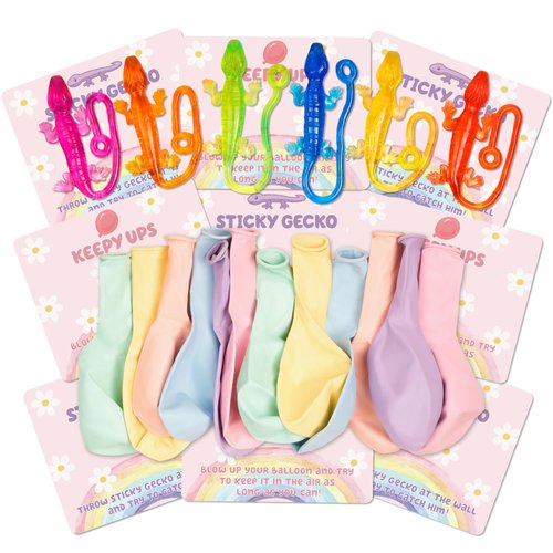 Cbloxtor 36 Pcs Party Favors, Sticky Gecko, Up Macaron Balloon Party Favors for Blue Paw Dog Bingo Birthday Party Favors Decorations for Girls, Family Party Games