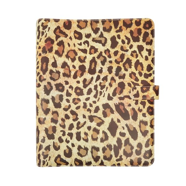 Paper Junkie Leopard 3 Ring PU Leather Portfolio Binder, Interview Resume Folder, Business Legal Docurment Pad Organizer for Women (13 x 10.5 x 1.8 in)