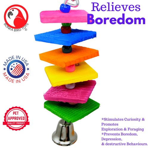 Bonka Bird Toys 1129 Mini Stepper Small Parrot Cage Toy Lovebirds, Parrotlet, Budgie, and Similar Sized Birds