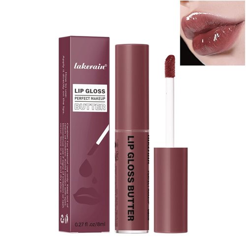 BEUKING Butter Jelly Lipstick Mirror Moisturizing Lip Stain Day/Night Hydrating Beauty Color Long Lasting Coloring Charming Smooth Silk High Pigment Waterproof Lip Glaze for Fuller-looking Lips (1#)