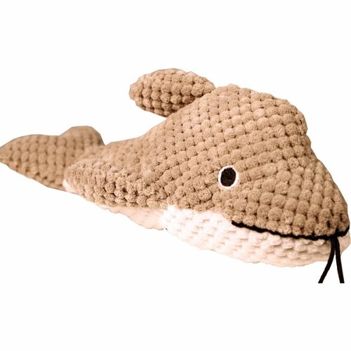 Patchwork Pet Dog Toy, Dolphin, 10&quot; L, Gray