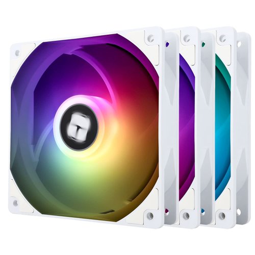 Thermalright TL-C12CW-S X3 CPU Fan 120mm White ARGB Case Cooler, 4pin PWM Silent Computer Cooling Fan with S-FDB Bearing Included, up to 1550RPM（3 Quantities）
