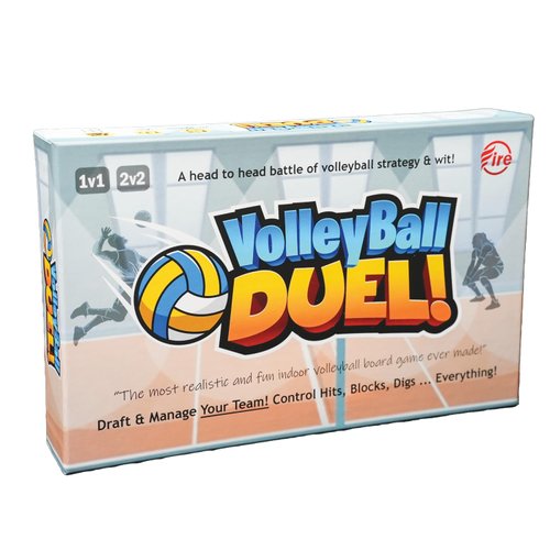 Volleyball Duel! Action & Strategy Volleyball Board Game | Indoor Volleyball Theme | Ages 13+ | 2 Players | 1v1 or 2v2 | Average Playtime 15 Minutes | Gift for Volleyball Players and Fans Blue