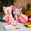 Zonon Pig Party Decorations Luau Pig Honeycomb Centerpieces Tabletop Pig Birthday Party Supplies for Tropical Hawaiian Pig Birthday Party Luau Table Decoration(4 Pieces)