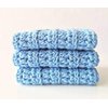 Handmade Crochet Washcloths, 100% cotton washcloths set of 3, Dish Towels, dish cloths, Baby wipes, Baby washcloths, Spa Cloths, Blue Cotton Wash Cloths set of 3