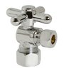Westbrass D105BX-05 1/4-Turn Cross Handle Angle Stop Shut Off Valve, 5/8" OD x 3/8" OD, Polished Nickel