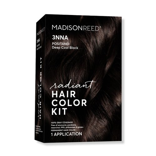 Madison Reed Radiant Hair Color Kit, Darkest Brown Black for 100% Gray Coverage, Ammonia-Free, 3NNA Positano Black, Permanent Hair Dye, Pack of 1