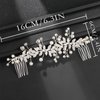 Crystal Bridal Rhinestone Leaves Hair Comb with Sparkly Hairpieces for Women - Silver Wedding Side Hair Accessories for Bride and Bridesmaid
