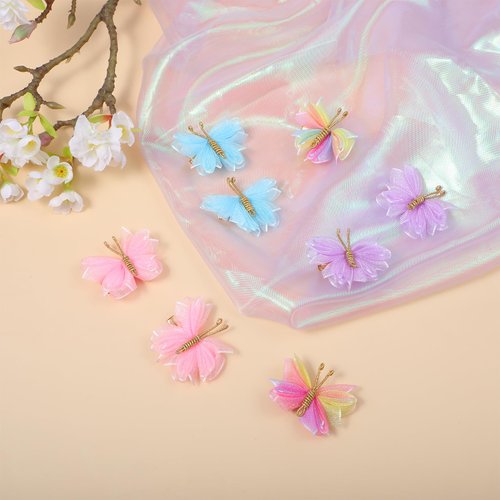 Tyqour 8Pcs Butterfly Hair Clips Butterfly Hair Barrettes Colorful Realistic Butterfly Hair Pins Butterfly Hair Accessories for Women Girls Wedding Christmas Party Decor