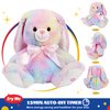 Glow Guards 10'' Light up Rainbow Bunny Stuffed Animal,Soft Glowing Rabbit Plush Toy with Lop Eared Night Light,Birthday Christmas for Kids,Girls,Boys