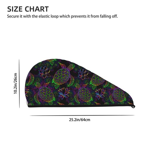famliihw Sea Turtle Hair Towel Wrap, Absorbent Hair Drying Towel, Microfiber Hair Drying Cap Turban for Drying Curly Long Thick Hair
