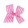 Hair Bow with Striped Grosgrain Ribbon, 6 inch Hairbow (Pink)