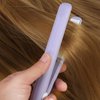 Flat Iron Curler, 2.8 X 0.7Inch Mini Simple Hair Straightener European Plug 2 in 1 Ceramic Tourmaline Plate Heating Flat Iron for Curly Hair Straight Hair(Blue)