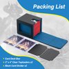 MTG Deck Box, Double Display Window Deck Box MTG, Commander Deck Box Fits 120+ Single Sleeved Cards, PU Leather Magnetic Closure Card Deck Box with 2 Dividers&2 Toploaders for TCG, CCG, Black/Blue