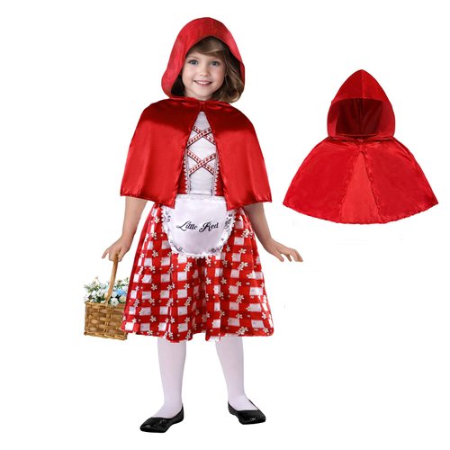 XXLOG Kids Little Red Riding Hood Costume Fancy Dress with Cloak Party Cosplay Halloween Costumes M