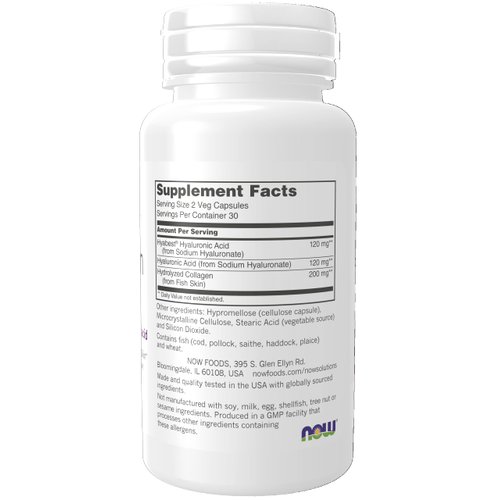 NOW Solutions, Hydration Rescue with Hyabest® hyaluronic acid, Helps Maintain Youthful Looking Skin*, Supports Healthy Skin Moisture*, 60 Veg Capsules