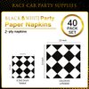 40Pcs Black and White Checkered Napkins Race Car Birthday Party Supplies Disposable Checkered Flag Napkins Checkered Napkins Race Car Napkins for Nascar Racing Themed Party Decorations Favors