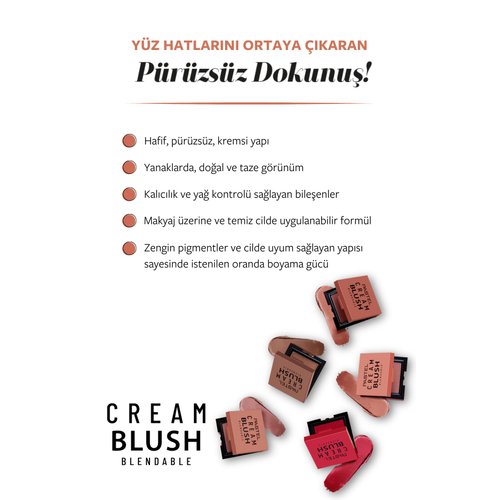 Pastel Cream Blush 47 | Fresh | Healthy & Natural Look | Ligh Weighted Formula | Sebum Control Richly Pigmented | Easily Blendable | Long Lasting | Semi Matte | 0.18 oz.