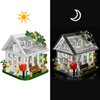 597PCS Sunshine Flower House Building Blocks with LED Light,Plants Garden Architecture Toys(Compatible with Lego Flowers Houses),Creative Ideals Botancial Display Decoration,Good Toys for 6+Years