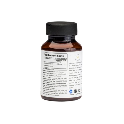 bixa BOTANICAL Papaya Leaf Extract (Carica Pappaya) Veg Capsules 60 Count (450mg), Ayurvedic Herb for Supports Digestive System Herbal Supplement to Improve Immunity